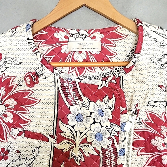 Zara TRF Quilted Floral Moto Jacket [Size Small] - Picture 5 of 12